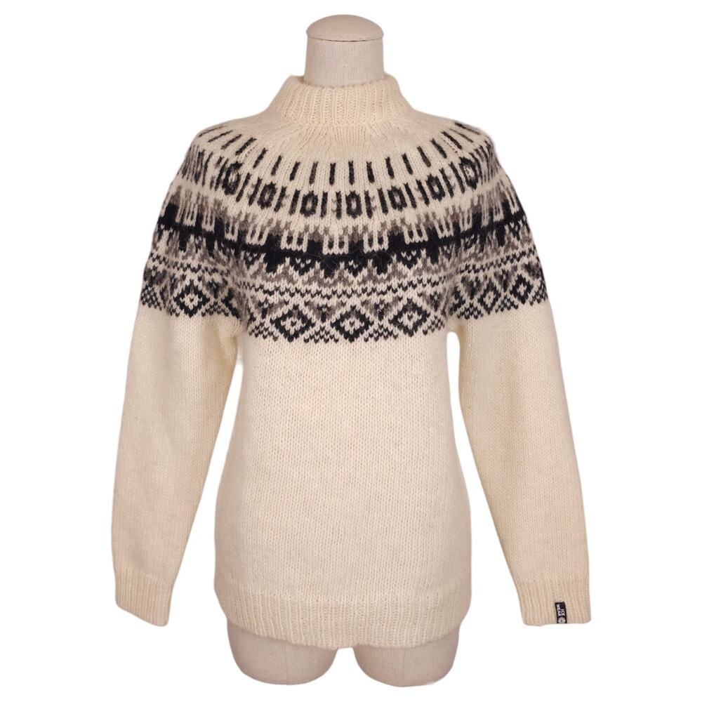 Icewear Elis Fair Isle Icelandic Wool Sweater Sz Extra Small